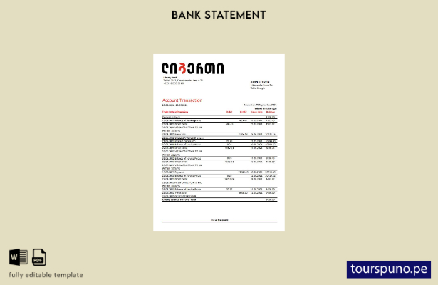 Plantilla Excel pdf de Georgia Liberty Bank lista para imprimir